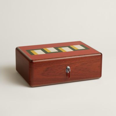 Casaque Jeux d'Ordre watch and cufflink box - Beige | Hermès USA
